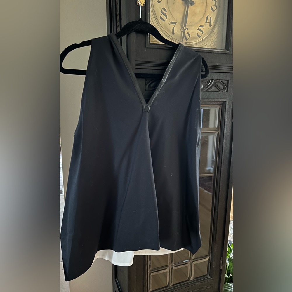 Derek Lam Leather Wool Blouse New w Tag